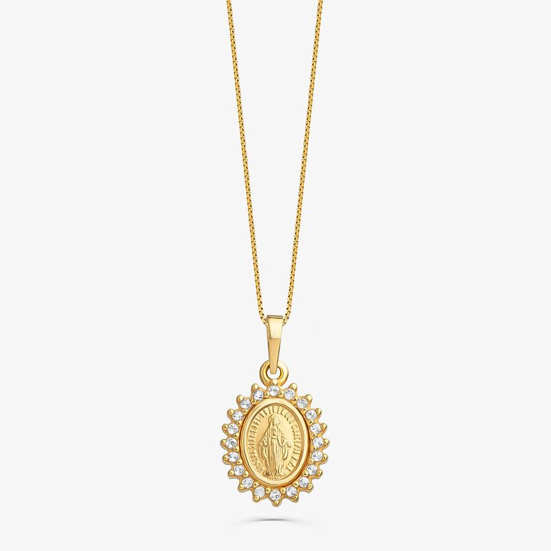 Pingente N. S. das Graças em Prata 925 com banho de Ouro Amarelo 18k Pingente N. S. das Graças em Prata 925 com banho de Ouro Amarelo 18k