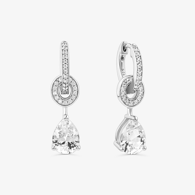 Brinco Argola com Safira em Prata 925 Brinco Argola com Safira em Prata 925