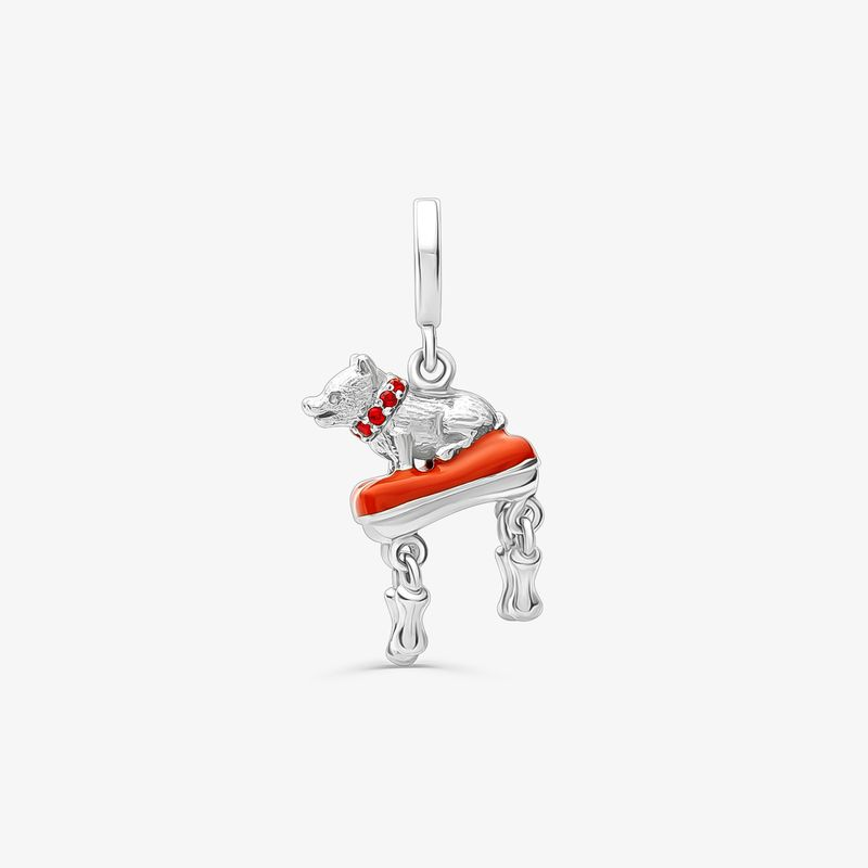 Charm Porco Cravejado em Prata 925 Charm Porco Cravejado em Prata 925