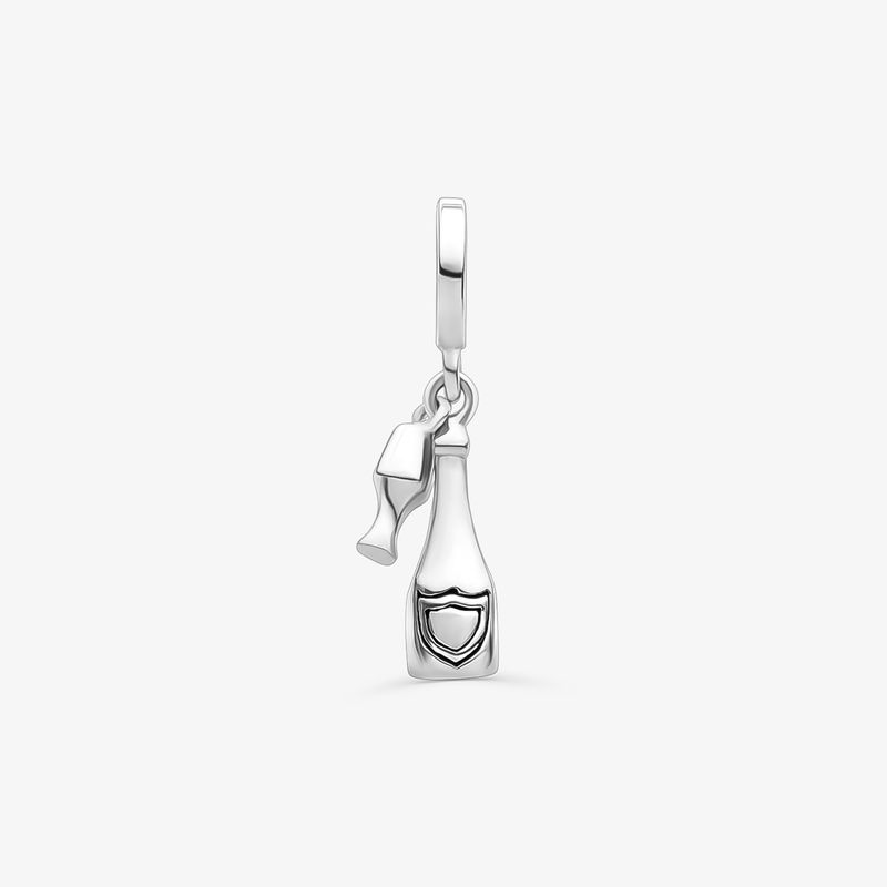 Charm Vinho e Taça em Prata 925 Charm Vinho e Taça em Prata 925