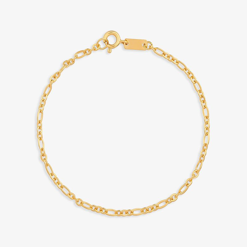 Pulseira Malha Elos em Prata 925 com Banho de Ouro Amarelo 18k - 23 cm Pulseira Malha Elos em Prata 925 com Banho de Ouro Amarelo 18k - 23 cm