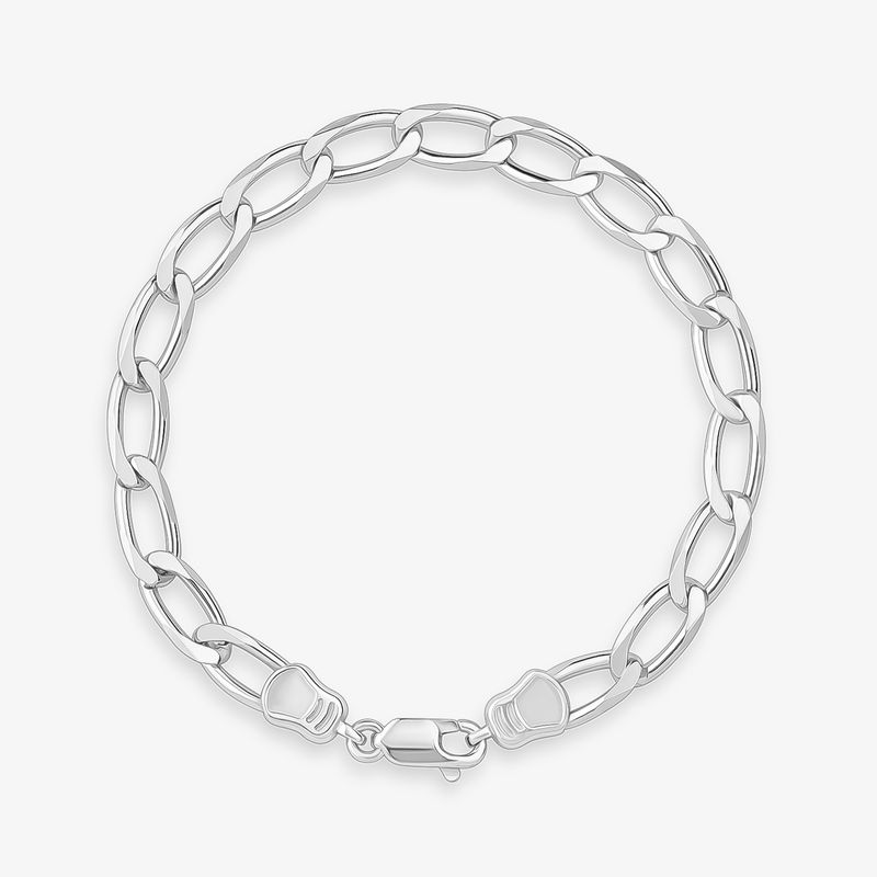 Pulseira Malha Elos em Prata 925 - 23 cm Pulseira Malha Elos em Prata 925 - 23 cm