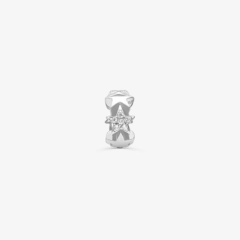 Charm Separador Estrelas Cravejado em Prata 925 Charm Separador Estrelas Cravejado em Prata 925