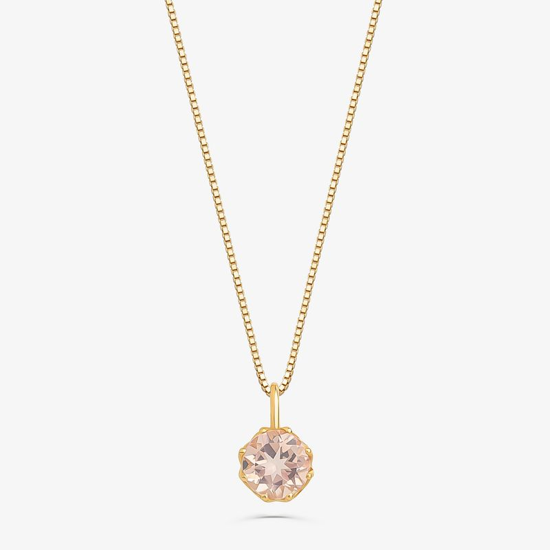 Pingente com Quartzo Rosa em Ouro Amarelo 18k Pingente com Quartzo Rosa em Ouro Amarelo 18k
