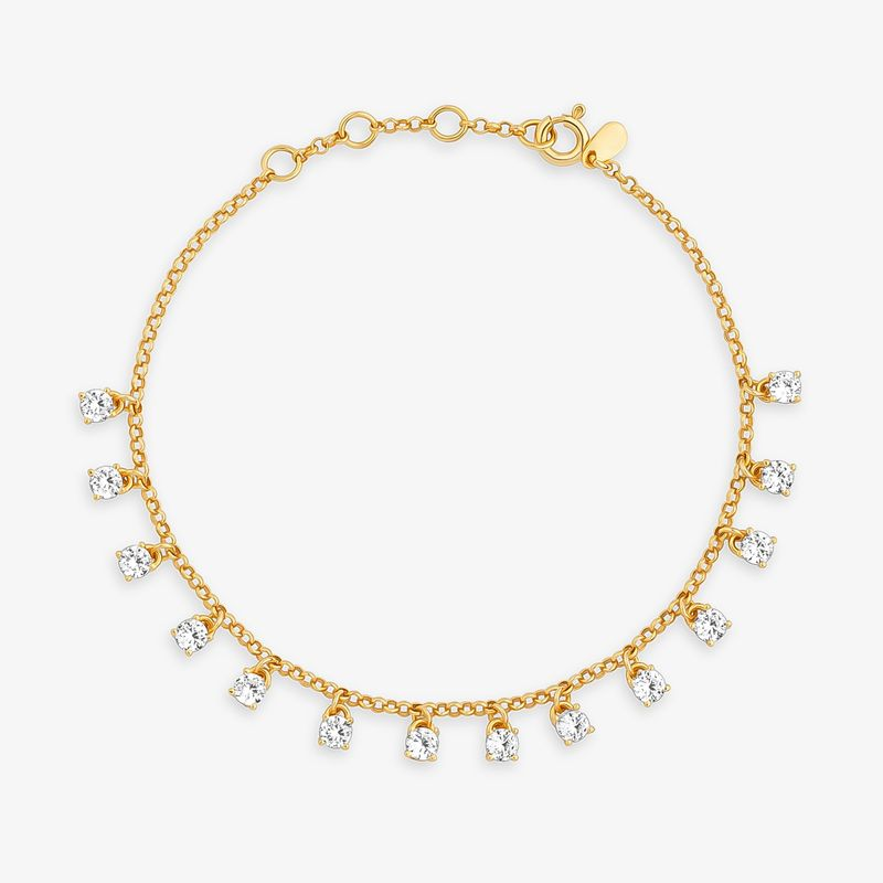 Pulseira Pontos de Luz em Prata 925 com Banho de Ouro Amarelo 18k Pulseira Pontos de Luz em Prata 925 com Banho de Ouro Amarelo 18k
