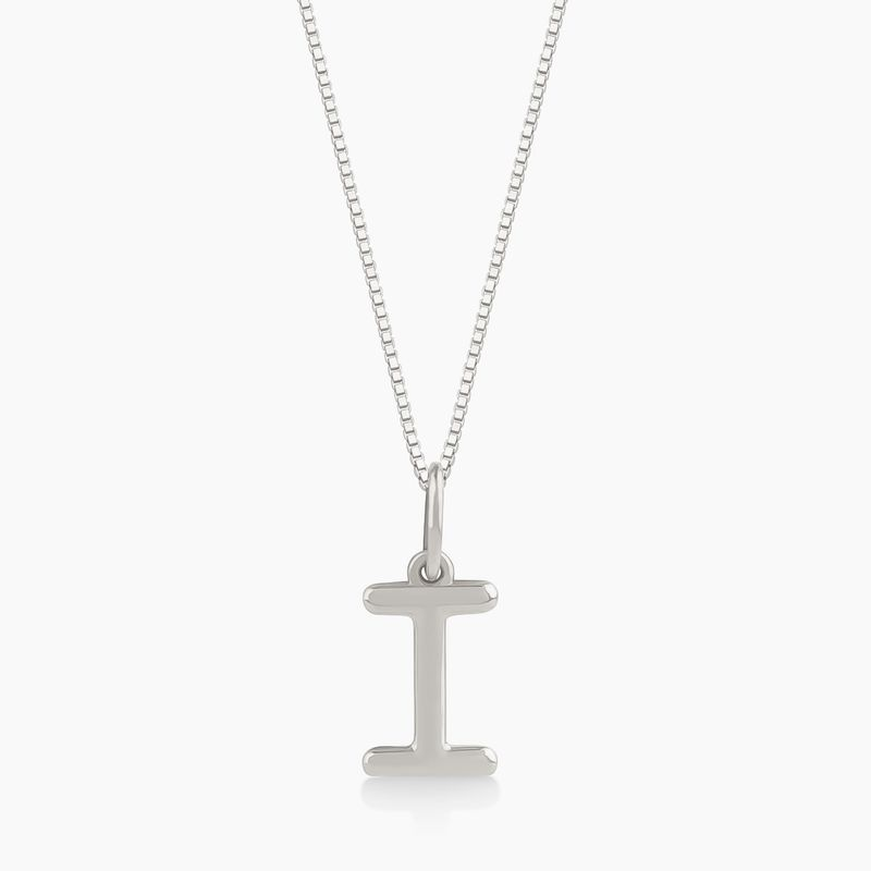 Pingente Letra I em Ouro Branco 18K Pingente Letra I em Ouro Branco 18K
