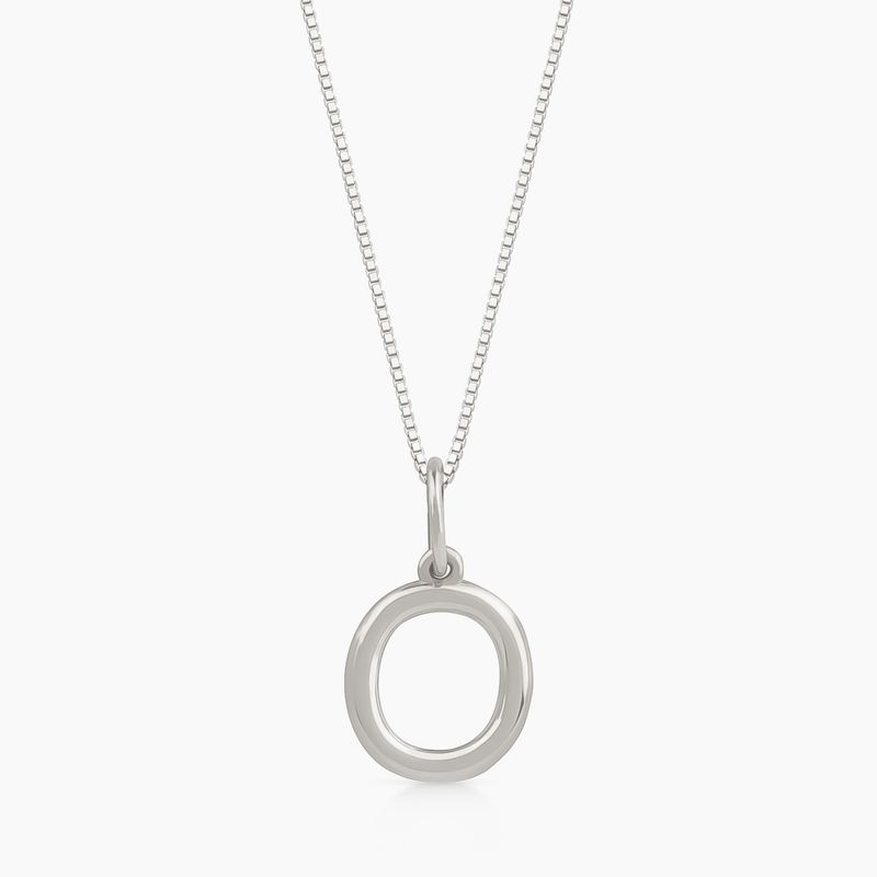 Pingente Letra O em Ouro Branco 18K Pingente Letra O em Ouro Branco 18K