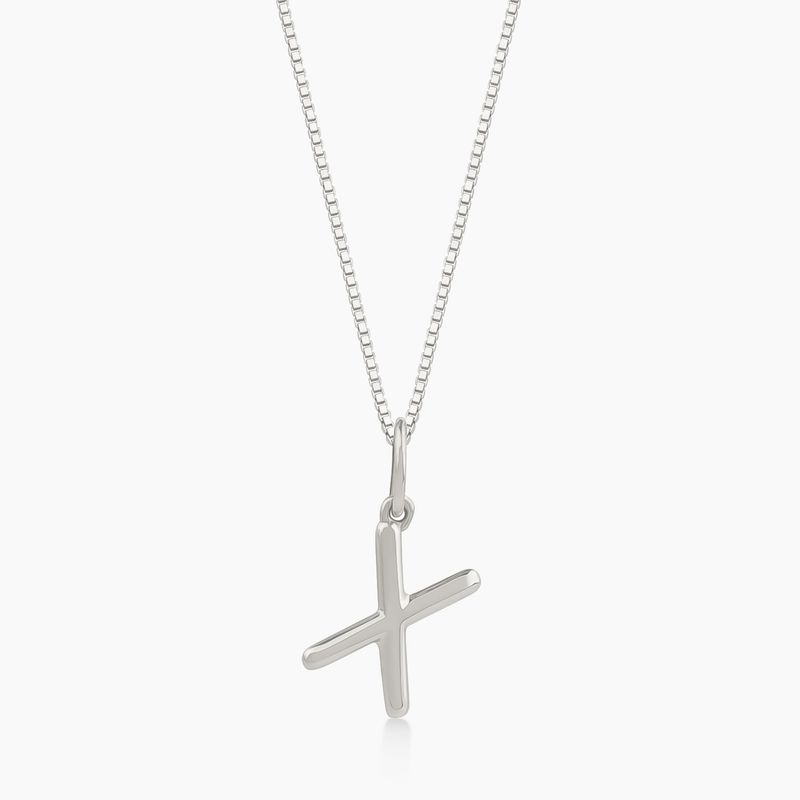 Pingente Letra X em Ouro Branco 18K Pingente Letra X em Ouro Branco 18K