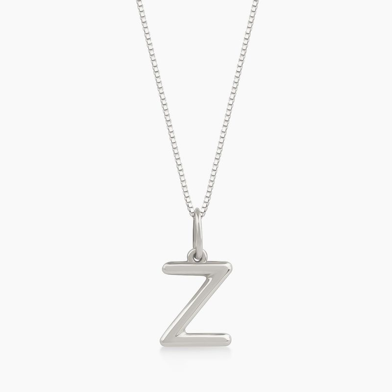 Pingente Letra Z em Ouro Branco 18K Pingente Letra Z em Ouro Branco 18K