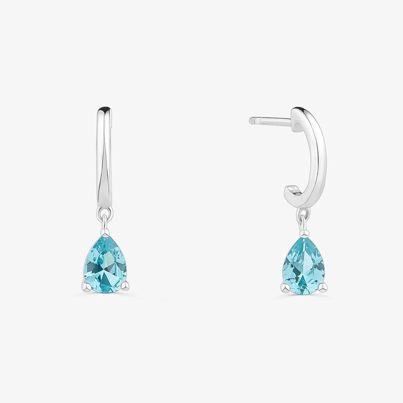 Argola Gota Cravejada em Prata 925 Argola Gota Cravejada em Prata 925