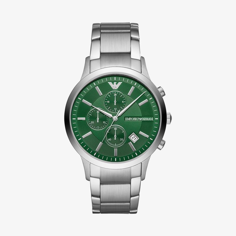 Relógio Emporio Armani Masculino em Aço Prateado e Mostrador Verde AR11507B1 Relógio Emporio Armani Masculino em Aço Prateado e Mostrador Verde AR11507B1