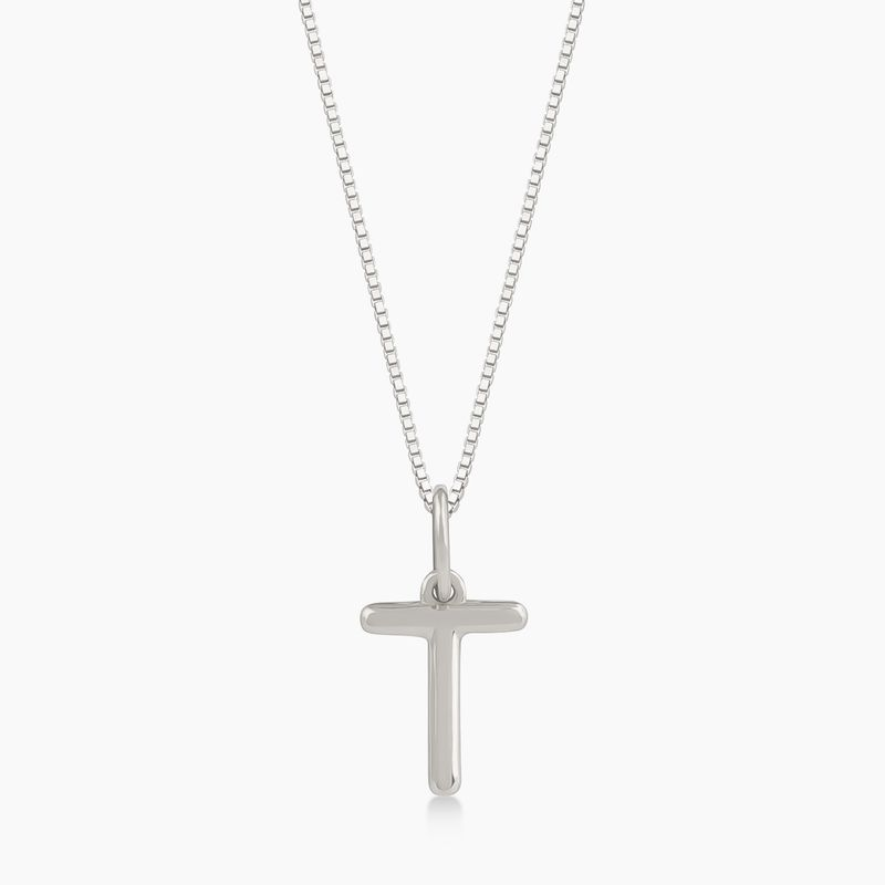 Pingente Letra T em Ouro Branco 18K Pingente Letra T em Ouro Branco 18K