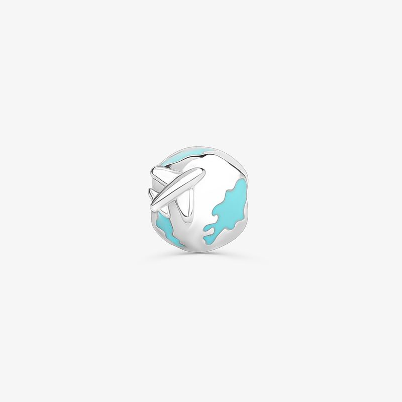Charm Globo Terrestre em Prata 925 Charm Globo Terrestre em Prata 925