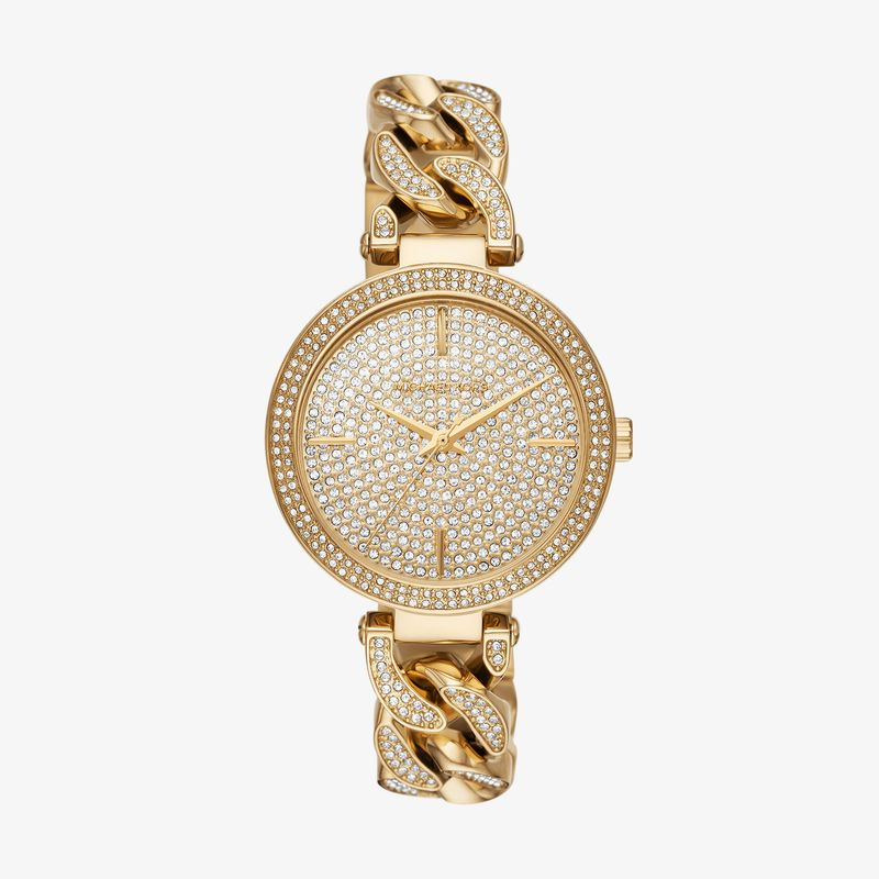 Relógio Michael Kors Feminino em Aço Dourado e Brilhos MK4674/1DN Relógio Michael Kors Feminino em Aço Dourado e Brilhos MK4674/1DN