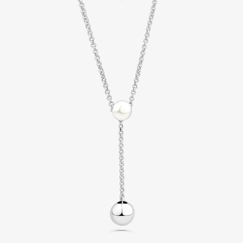 Colar Esfera com Pérola em Prata 925 Colar Esfera com Pérola em Prata 925