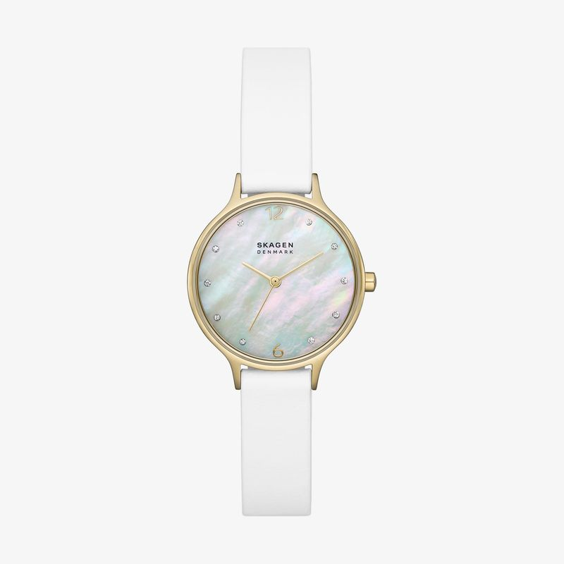 Relógio Skagen Feminino Anita em Couro Branco SKW3138B1 Relógio Skagen Feminino Anita em Couro Branco SKW3138B1