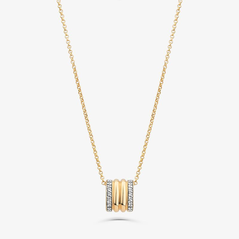 Colar Linhas com Topázio em Prata 925 com Banho de Ouro Amarelo 18k Colar Linhas com Topázio em Prata 925 com Banho de Ouro Amarelo 18k
