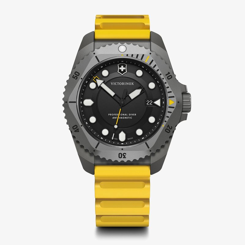 Relógio Victorinox Masculino em Borracha Amarela DIVE PRO 241992 Relógio Victorinox Masculino em Borracha Amarela DIVE PRO 241992