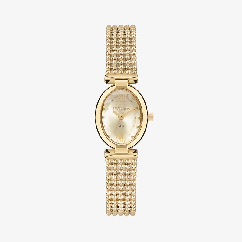 Relógio Technos Feminino Oval em Aço Dourado 2035MZH/1D Relógio Technos Feminino Oval em Aço Dourado 2035MZH/1D