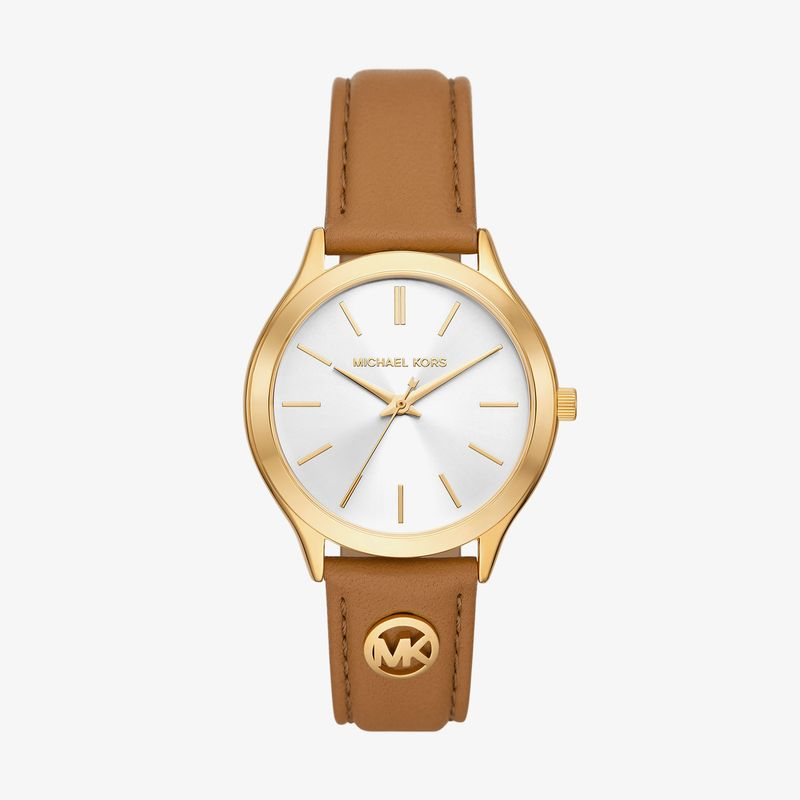 Relógio Michael Kors Feminino Slim Runway em Couro Caramelo MK7465/0DN Relógio Michael Kors Feminino Slim Runway em Couro Caramelo MK7465/0DN