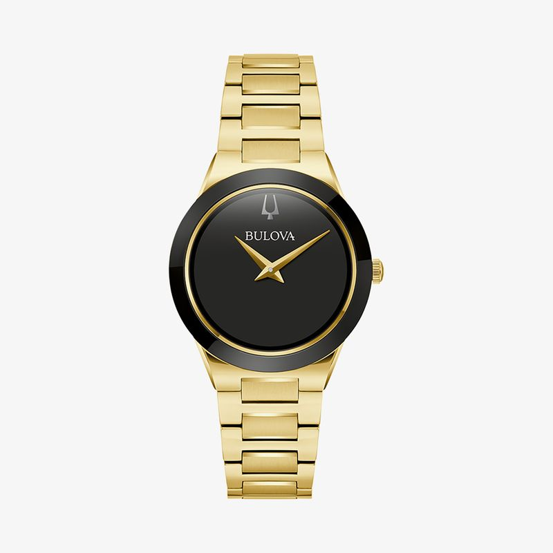 Relógio Bulova Feminino Millennia em Aço Dourado e Mostrador Preto e Lente de Safira 97L175 Relógio Bulova Feminino Millennia em Aço Dourado e Mostrador Preto e Lente de Safira 97L175