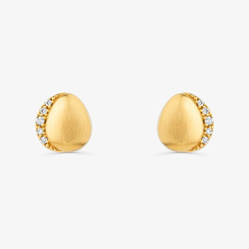 Brinco Orgânico com Diamante em Ouro Amarelo 18k Brinco Orgânico com Diamante em Ouro Amarelo 18k