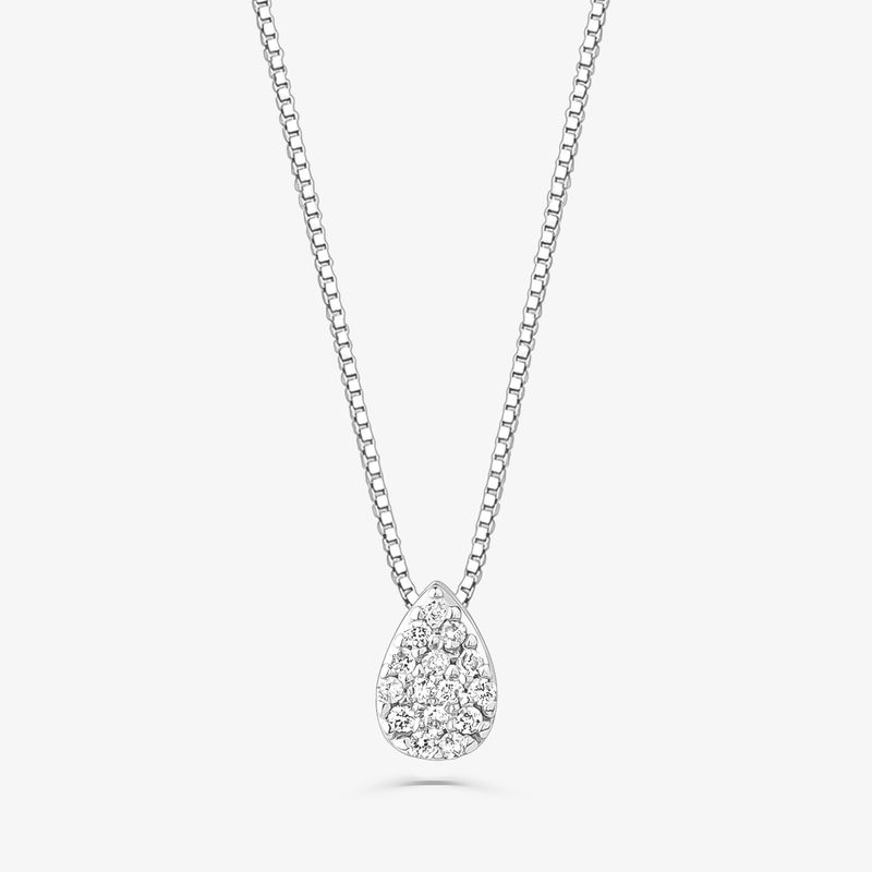 Pingente Gota em Ouro Branco 18k Pingente Gota em Ouro Branco 18k