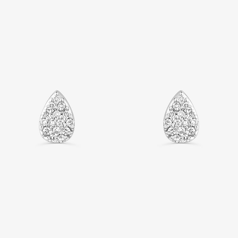 Brinco Gota em Ouro Branco 18k Brinco Gota em Ouro Branco 18k