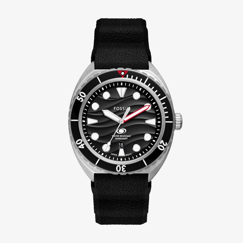 Relógio Fossil Masculino em Silicone Preto FS6062/2KN Relógio Fossil Masculino em Silicone Preto FS6062/2KN
