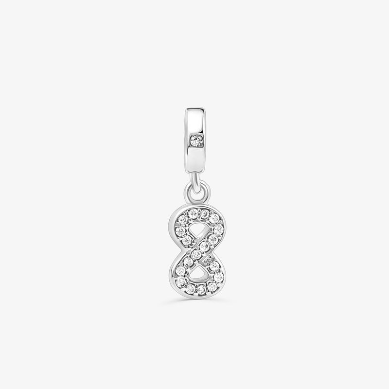 Charm Infinito Cravejado em Prata 925 Charm Infinito Cravejado em Prata 925