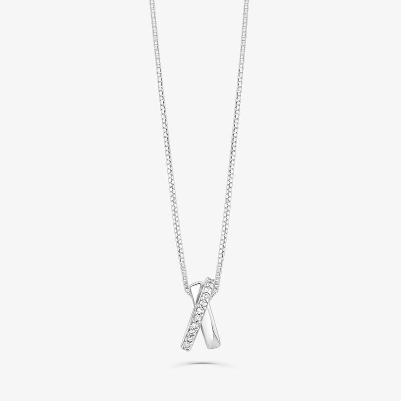 Pingente Entrelaçado com Diamante em Ouro Branco 18k Pingente Entrelaçado com Diamante em Ouro Branco 18k