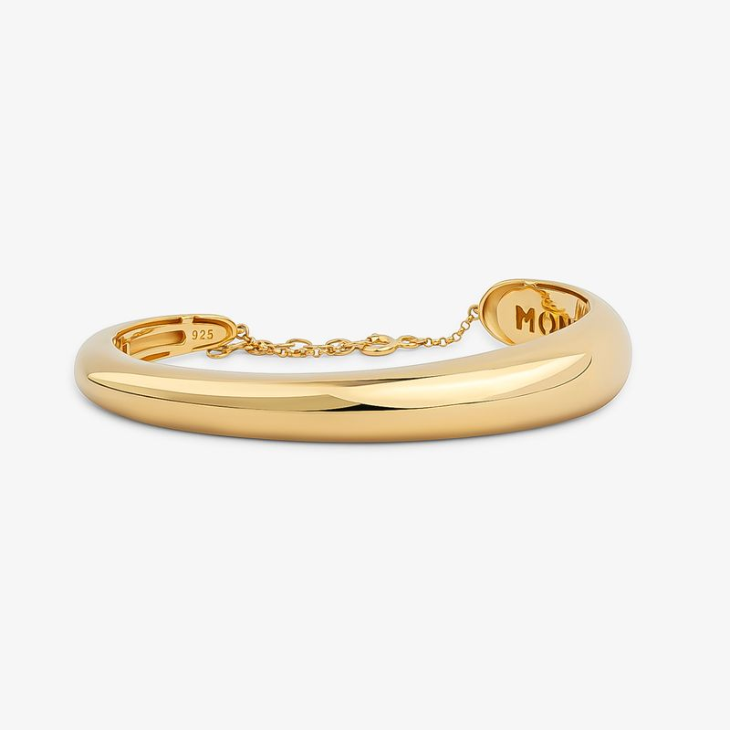 Pulseira Rígida Arredondada em Prata 925 com Banho de Ouro Amarelo 18k - 17 cm Pulseira Rígida Arredondada em Prata 925 com Banho de Ouro Amarelo 18k - 17 cm