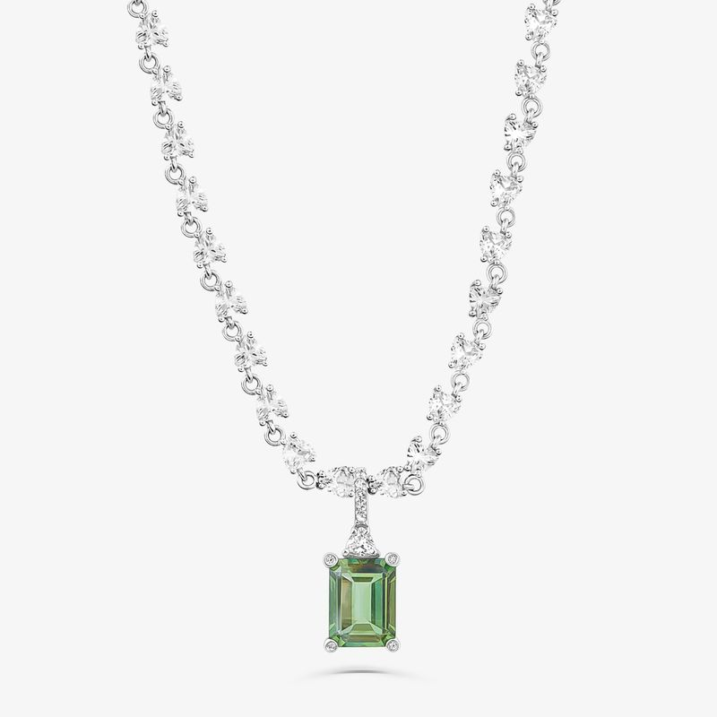 Pingente com Safira e Topázio Verde em Prata 925 Pingente com Safira e Topázio Verde em Prata 925