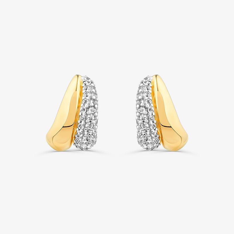 Brinco Gotas com Topázio em Prata 925 com banho de Ouro Amarelo 18k Brinco Gotas com Topázio em Prata 925 com banho de Ouro Amarelo 18k