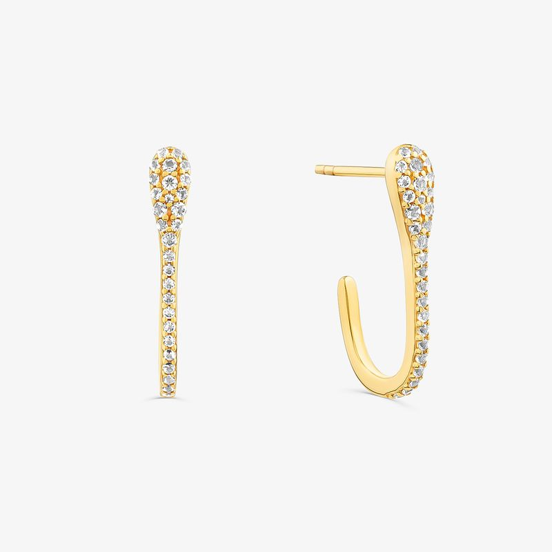 Brinco Gota com Topázio em Prata 925 com banho de Ouro Amarelo 18k Brinco Gota com Topázio em Prata 925 com banho de Ouro Amarelo 18k