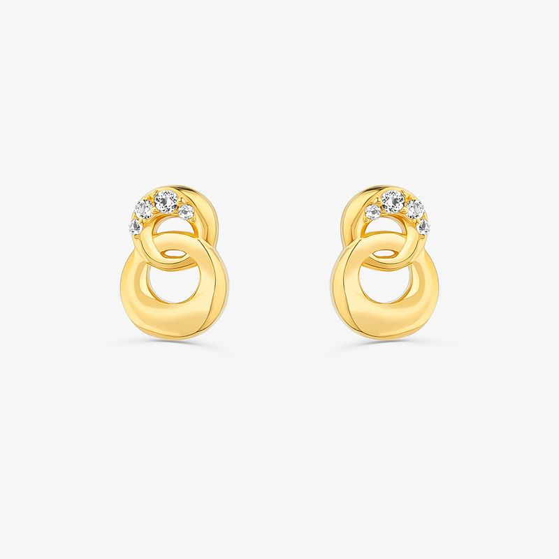 Brinco Elos com Topázio em Prata 925 com banho de Ouro Amarelo 18k Brinco Elos com Topázio em Prata 925 com banho de Ouro Amarelo 18k