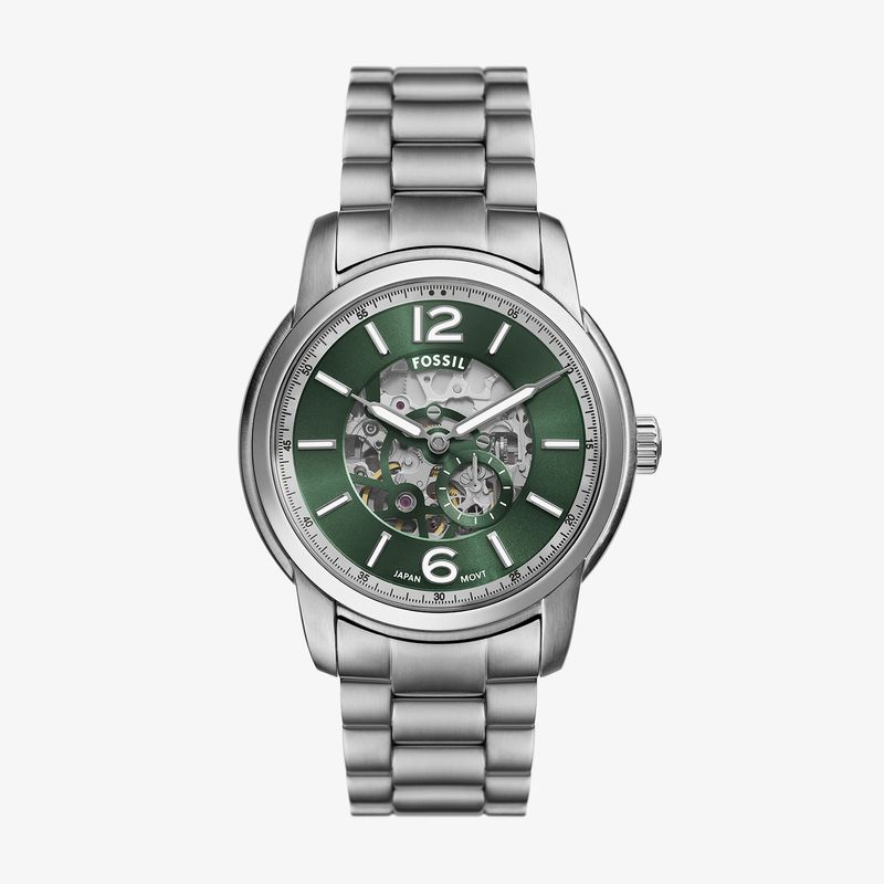Relógio Fossil Masculino Automático em Aço e Mostrador Verde ME3262/1KN Relógio Fossil Masculino Automático em Aço e Mostrador Verde ME3262/1KN