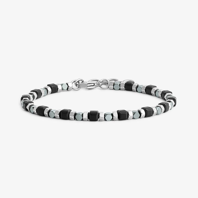 Pulseira Masculina com Hematita em Aço - 21 cm Pulseira Masculina com Hematita em Aço - 21 cm
