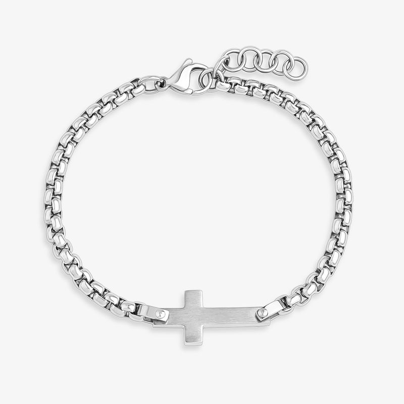 Pulseira Masculina Cruz em Aço - 21 cm Pulseira Masculina Cruz em Aço - 21 cm