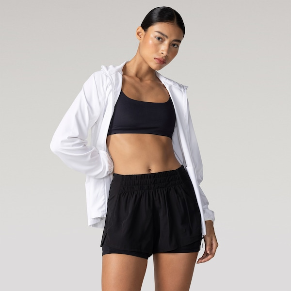 Short Feminino Oxer Duplo Vivos com Bermuda Interna e Bolsos Short Feminino Oxer Duplo Vivos com Bermuda Interna e Bolsos