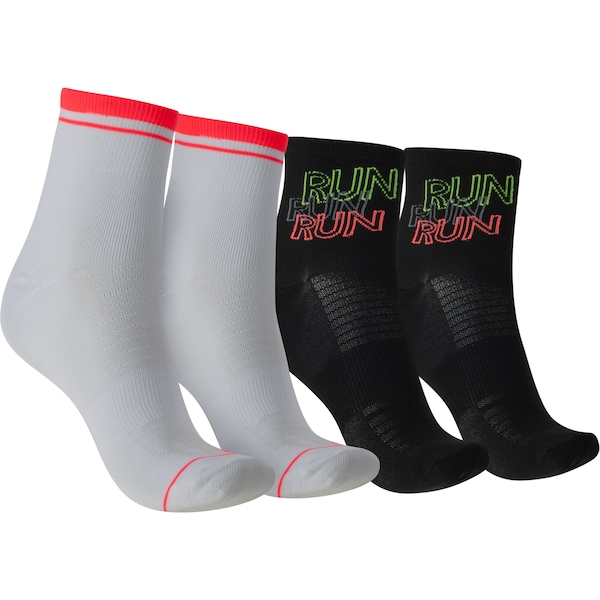 Kit Meias Para Corrida Esportiva Oxer Cano Médio com 2 Pares - Adulto