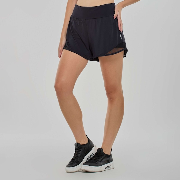 Short Running Com Recorte Vestem Feminino Short Running Com Recorte Vestem Feminino