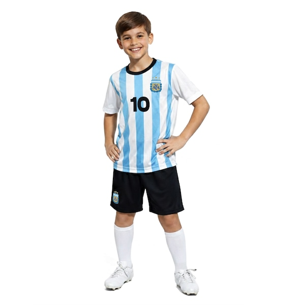 Kit Fardamento Seleção da Argentina AFA 26/27 Infantil Kit Fardamento Seleção da Argentina AFA 26/27 Infantil