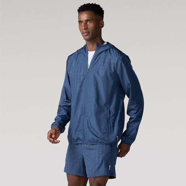 Jaqueta Corta-Vento Masculina Oxer com Capuz Tecido Plano Heat Embossed Jaqueta Corta-Vento Masculina Oxer com Capuz Tecido Plano Heat Embossed