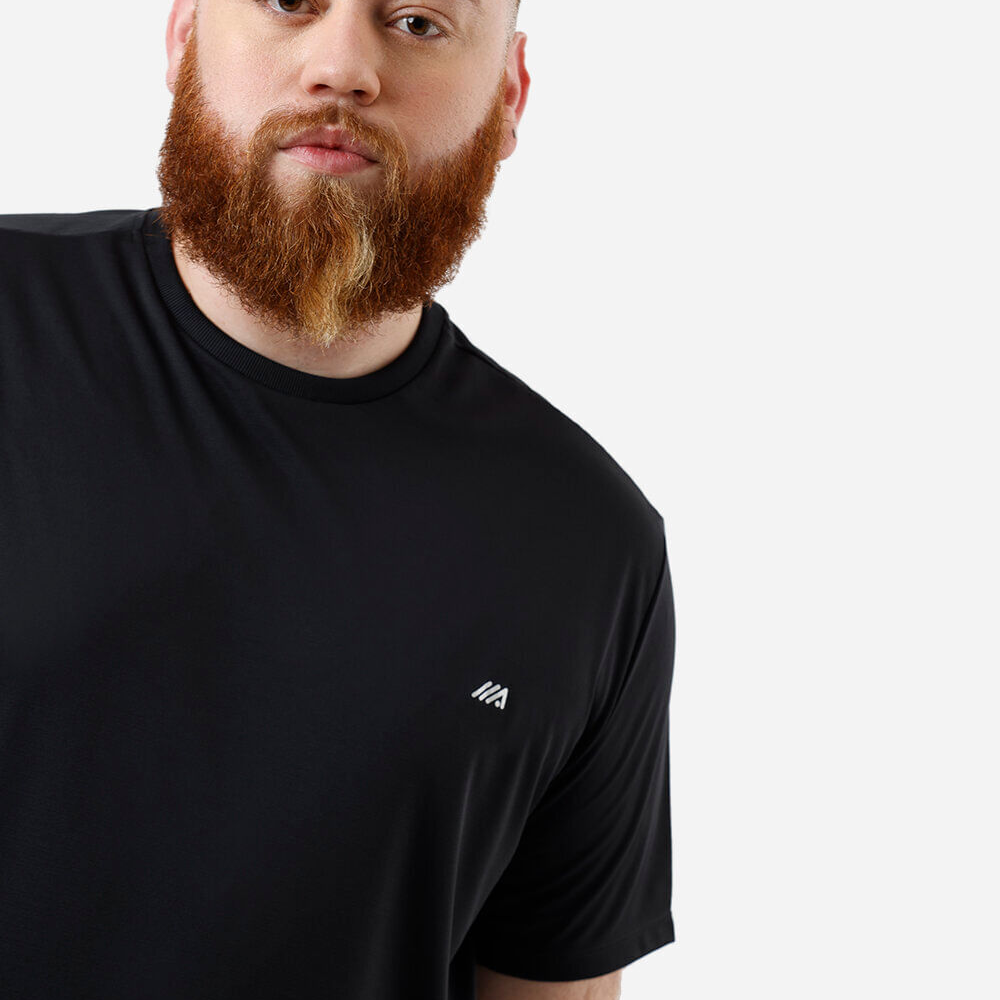 Camiseta masculina esportiva plus size preta Camiseta masculina esportiva plus size preta