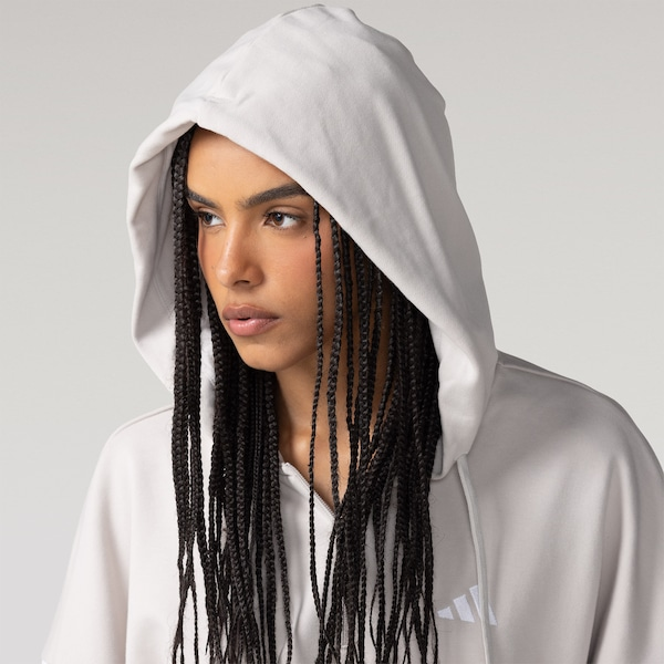 Blusão adidas Essentials tres Listras com Ziper e Capuz - Feminino Blusão adidas Essentials tres Listras com Ziper e Capuz - Feminino
