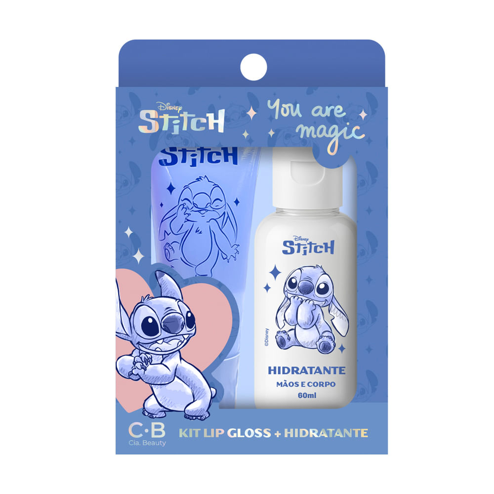 Kit infantil stitch lip shine hidratante mãos e corpo Kit infantil stitch lip shine hidratante mãos e corpo