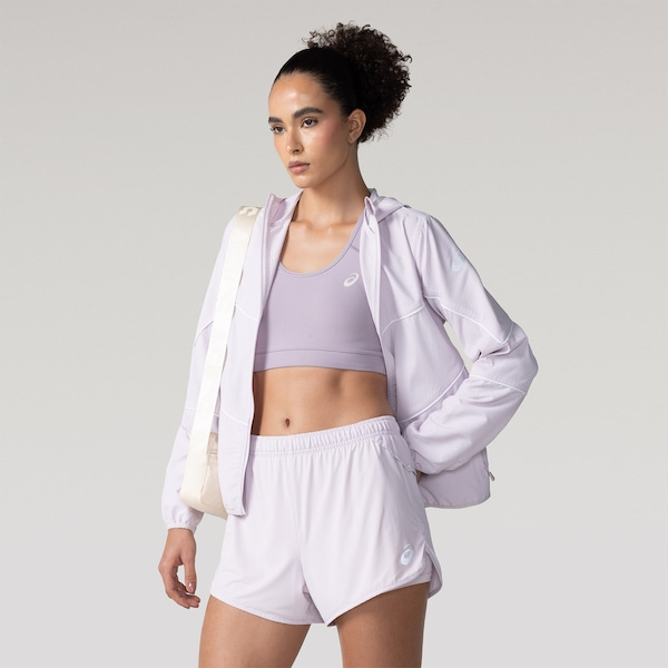 Short Feminino ASICS Pinstripe 2 em 1 Bolso Interno Short Feminino ASICS Pinstripe 2 em 1 Bolso Interno