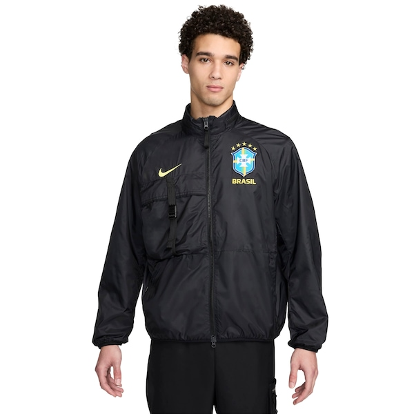 Jaqueta Corta-Vento Seleção do Brasil CBF Nike Masculina com Capuz Halo Anthem Jaqueta Corta-Vento Seleção do Brasil CBF Nike Masculina com Capuz Halo Anthem