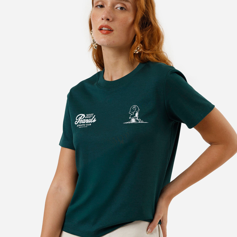 Camiseta feminina peanuts verde Camiseta feminina peanuts verde